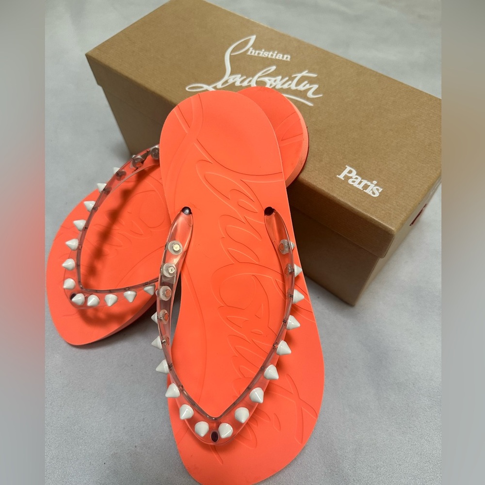 Louboutin Spike Flip Flops